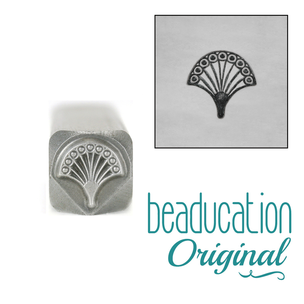 Metal Stamping Tools Fan 1, Art Deco Metal Design Stamp, 7mm - Beaducation Original
